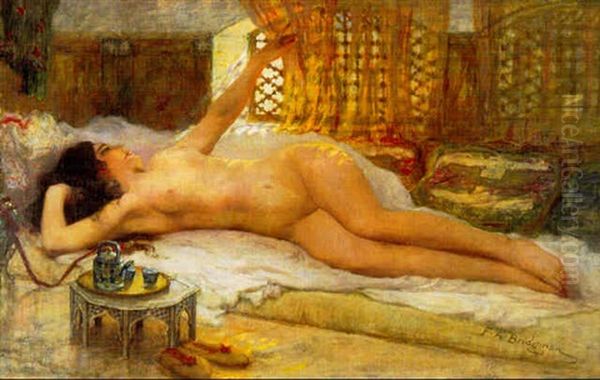 Nu Au Gueridon Oil Painting by Frederick Arthur Bridgman