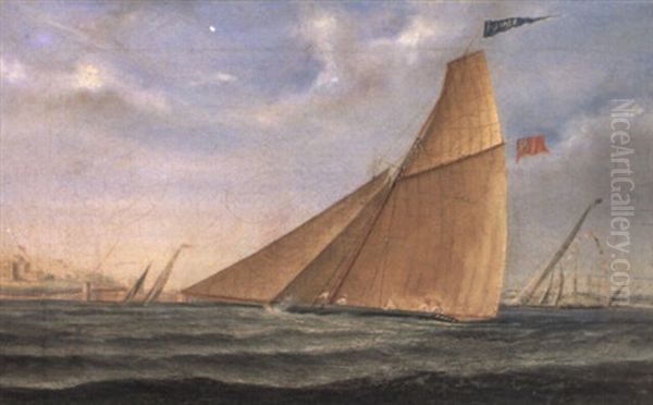 The Yacht, 'eclipse' Oil Painting by Sir Oswald Walters Brierly