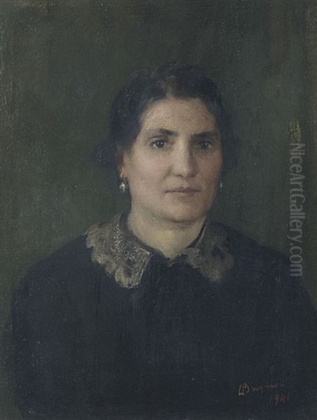 Ritratto Della Signora Mereghetti Emma Oil Painting by Luigi Brignoli