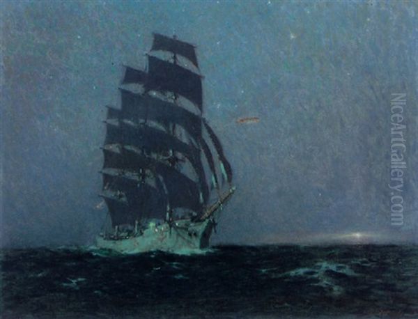 Moonlight Oil Painting by Arthur John Trevor Briscoe
