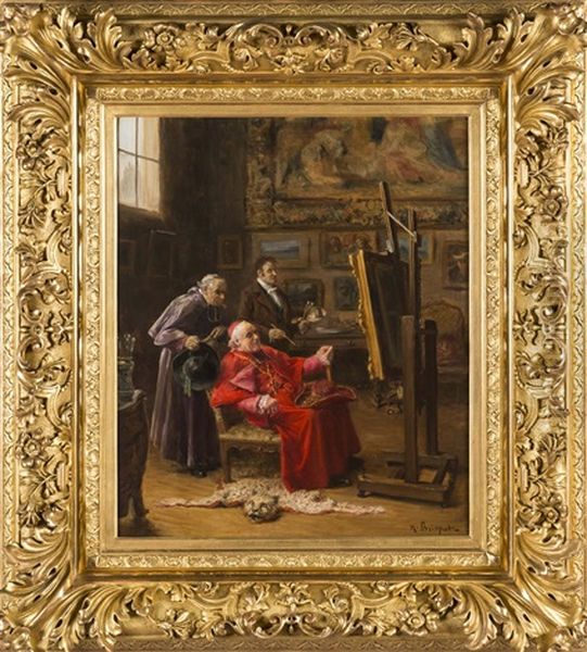 Les Amateurs De Tableaux Oil Painting by Henri Brispot