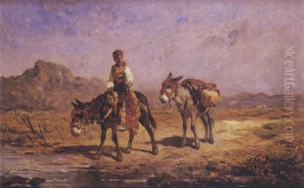 L'anier Traversant Une Riviere Oil Painting by Felix Saturnin Brissot de Warville