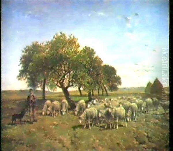 Schafweide Oil Painting by Felix Saturnin Brissot de Warville