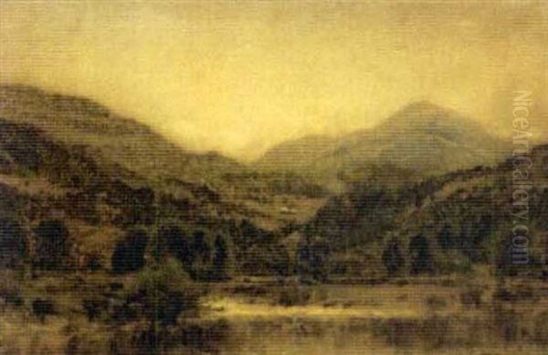 Vermont Mountains Near Lake St. Catherine Oil Painting by John Bunyan Bristol