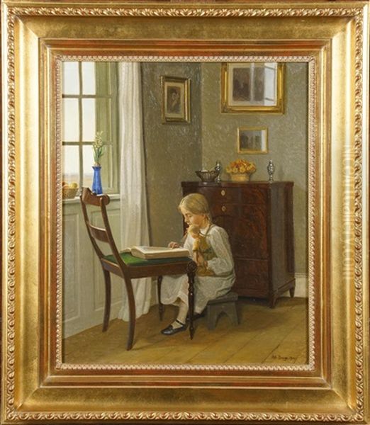 La Joie De Lire Oil Painting by Karl Harald Alfred Broge