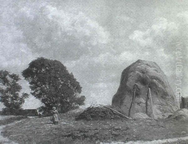 Zeit Der Heuernte Oil Painting by Karl Harald Alfred Broge