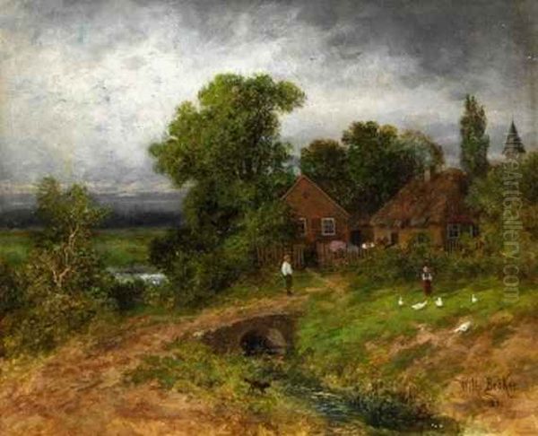 Landschaft Mit Gehoft Oil Painting by Wilhelm Broker