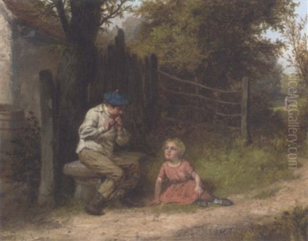 The Wooden Flute Oil Painting by William I Bromley