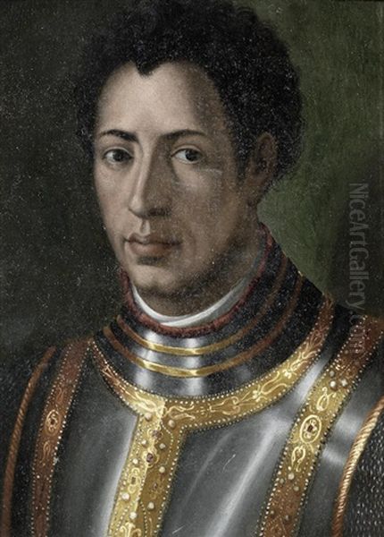 Portrait Of A Gentleman, Bust-length, In Armour Oil Painting by Agnolo Bronzino