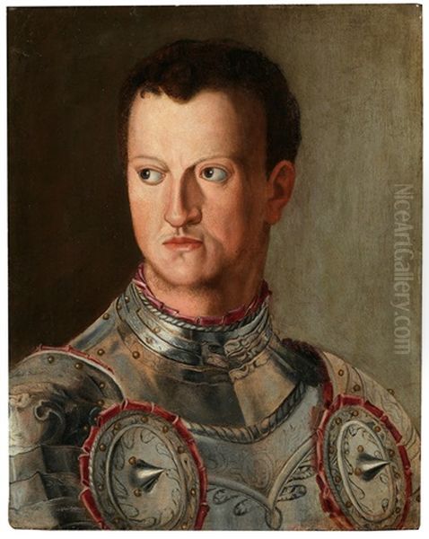 Portait Of Grand Duke Cosimo I In Armour Oil Painting by Agnolo Bronzino