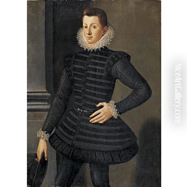Portrait Of A Young Man (pietro Di Cosimo I Di Medici?) Oil Painting by Agnolo Bronzino