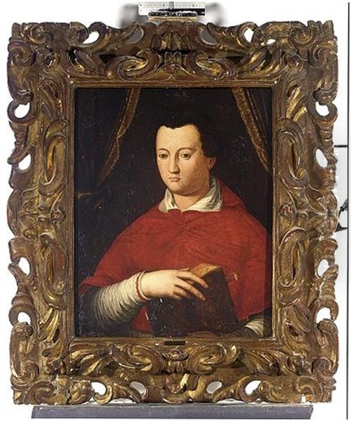 A Portrait Of Cardinal Giovanni Di Cosimo I De Medici Oil Painting by Agnolo Bronzino