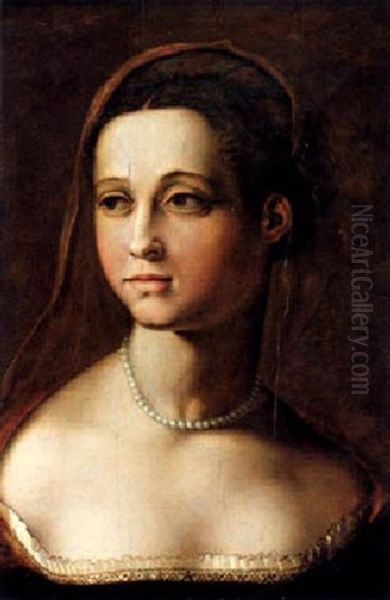 Bildnis Einer Vornehmen Dame Oil Painting by Agnolo Bronzino