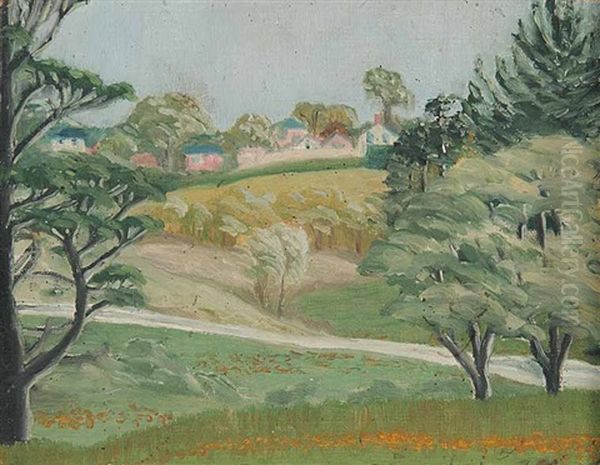 View Across Ravine Oil Painting by Bertram Richard Brooker