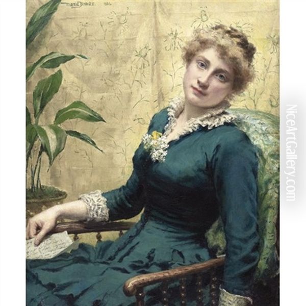 The Letter Oil Painting by Maria Matilda Brooks