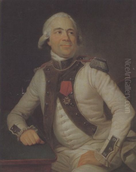 Bildnis Des Jean-baptiste Gabriel, Capitaine Du Regiment De Brie Oil Painting by Francois Brossard De Beaulieu