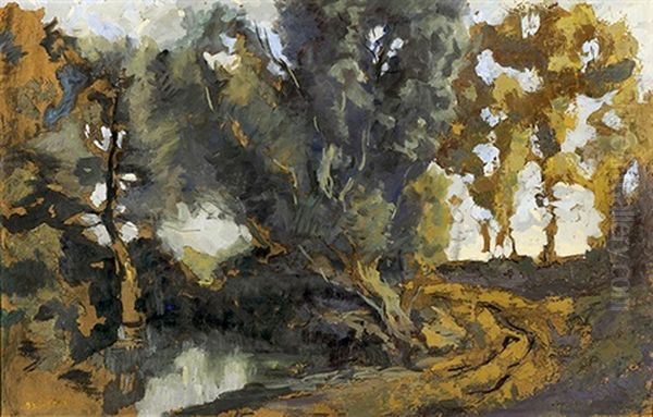 Chemin Sous Les Arbres Oil Painting by Eugene Brouillard