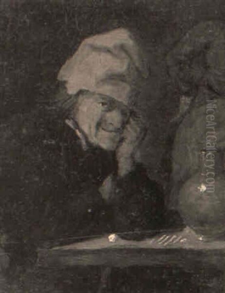 Head Of A Man In A Red Cap Oil Painting by Adriaen Brouwer