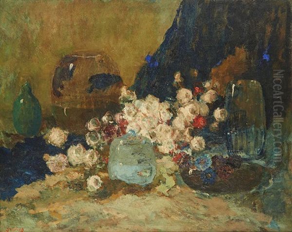 Composition Florale Oil Painting by Jules Brouwers