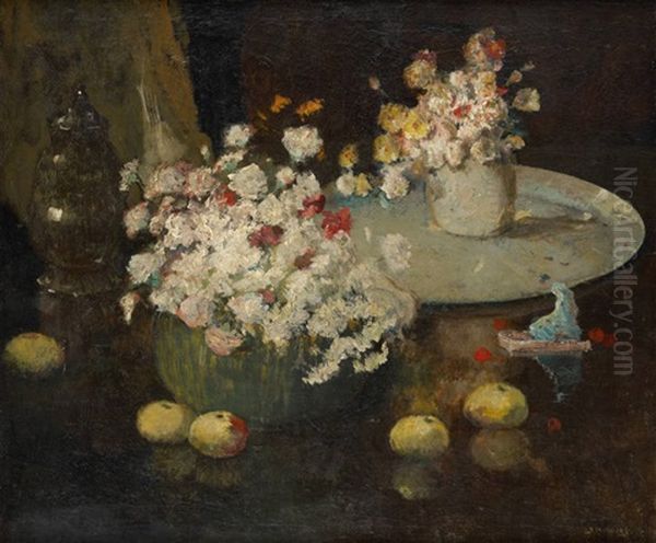 Composition Florale Oil Painting by Jules Brouwers