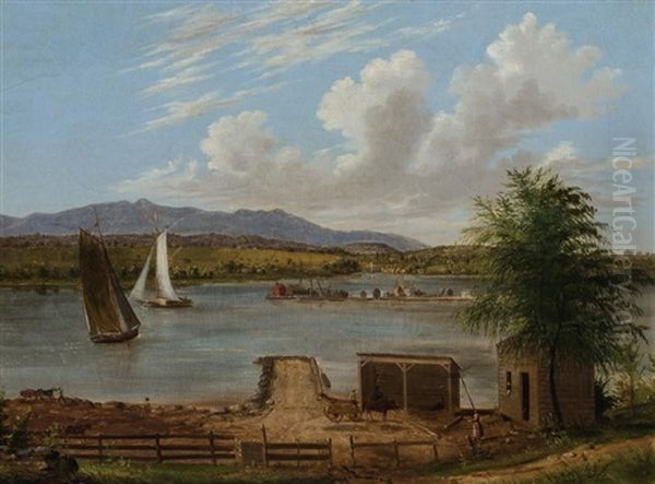 Construction Of New York Central Railroad Oil Painting by Albertus (Del Orient) Browere