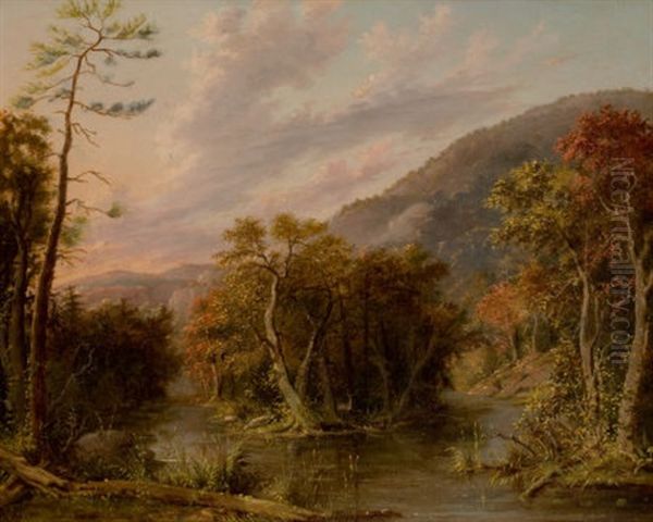 Round Top Mountain From The Shinglekill Falls Oil Painting by Albertus (Del Orient) Browere