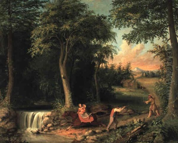 The Attack On Watkins Glen Oil Painting by Albertus (Del Orient) Browere