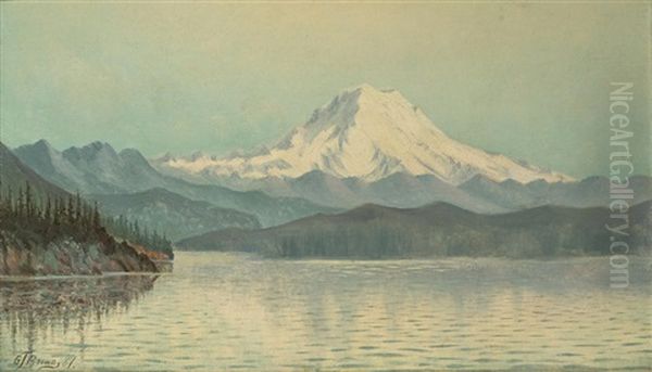 View From Puget Sound, Midsummer Effect, Mount Tacoma, Washington Oil Painting by Grafton Tyler Brown