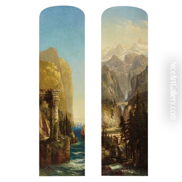 Northern Italian Scenes (2 Works) Oil Painting by Harrison Bird Brown