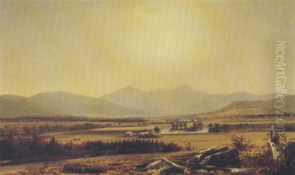View Of The White Mountains From The Jones Farm, Vermont Oil Painting by Harrison Bird Brown