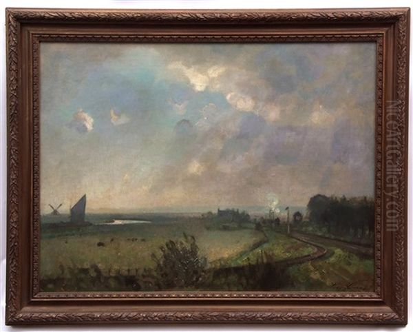 Haddiscoe Oil Painting by Sir John Alfred Arnesby Brown