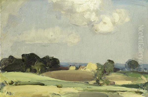 A Norfolk Pastoral Scene Oil Painting by Sir John Alfred Arnesby Brown