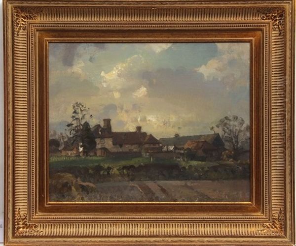 The Farm Oil Painting by Sir John Alfred Arnesby Brown