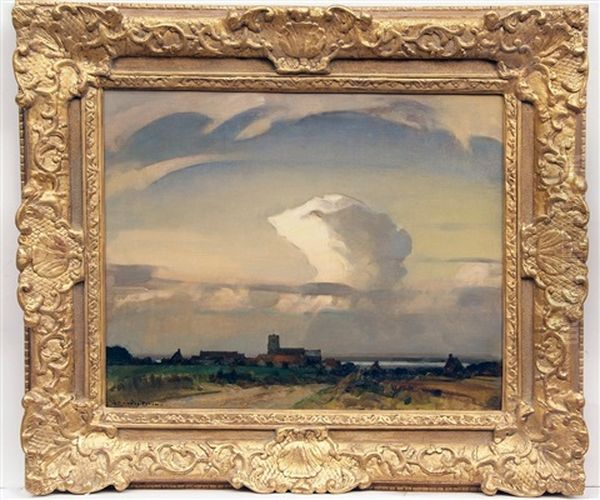 Anvil Cloud Over Morston Oil Painting by Sir John Alfred Arnesby Brown