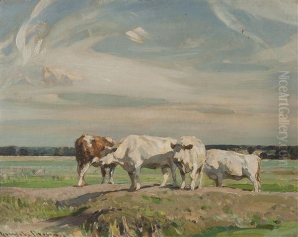 Cattle Resting Oil Painting by Sir John Alfred Arnesby Brown
