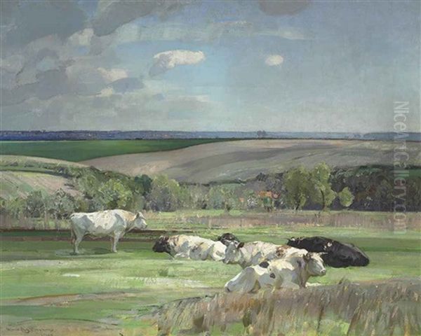April Oil Painting by Sir John Alfred Arnesby Brown