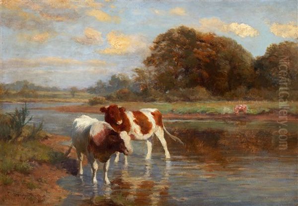 Cows At Pasture Oil Painting by Sir John Alfred Arnesby Brown