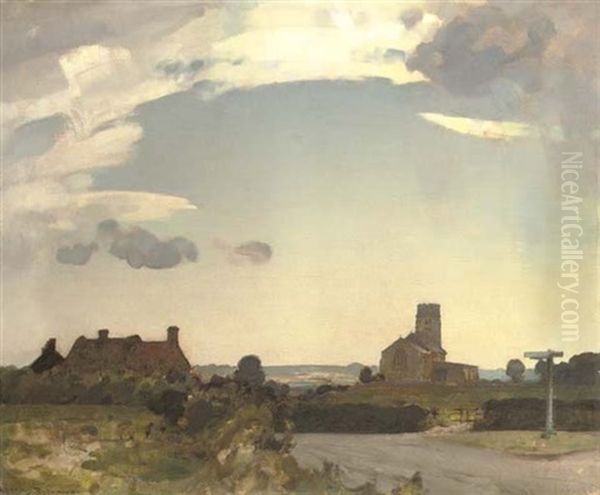 The Cross Roads Oil Painting by Sir John Alfred Arnesby Brown