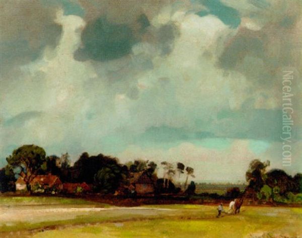 The Grange Farm Oil Painting by Sir John Alfred Arnesby Brown