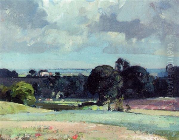 Norfolk Landscape Oil Painting by Sir John Alfred Arnesby Brown