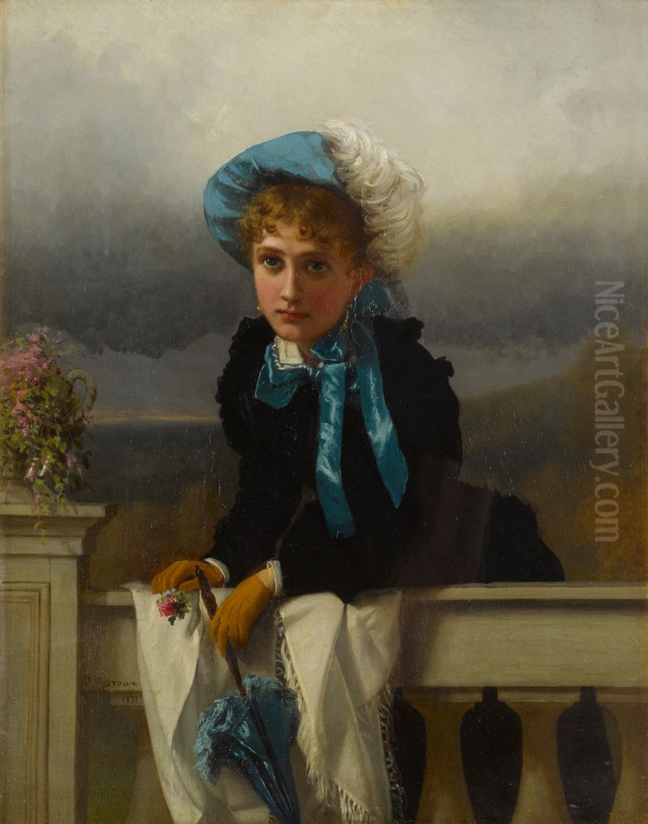 Waiting For Her Suitor Oil Painting by John George Brown