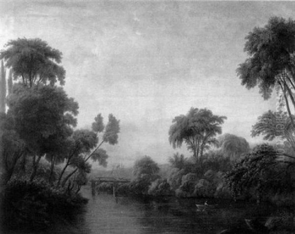 View Of Mohawk, Near Utica Oil Painting by Manneville (Elihu Dearing) Brown
