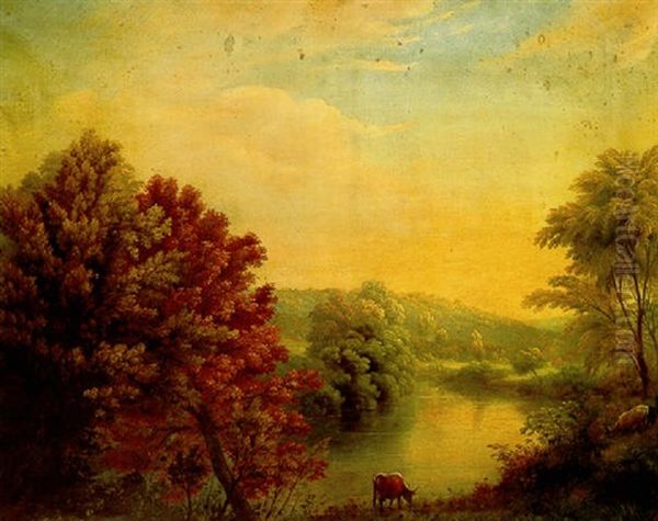 View On Mohawk From Frankford Road Oil Painting by Manneville (Elihu Dearing) Brown