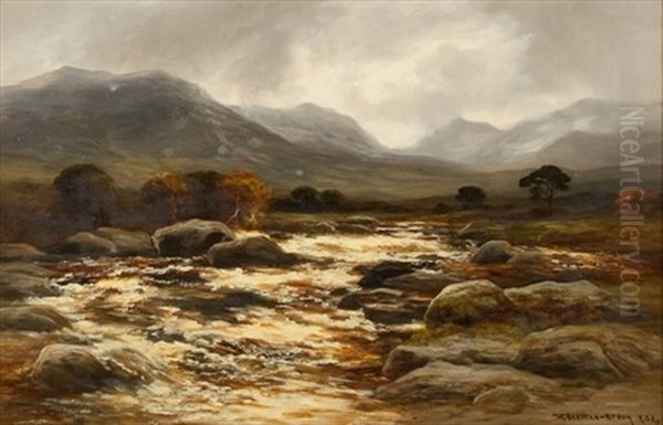 A Highland Stream Oil Painting by William Beattie Brown