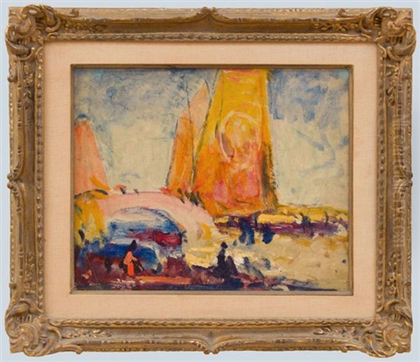 Untitled (sailboats) Oil Painting by George Elmer Browne