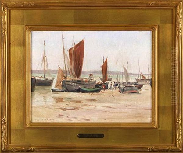 Boats On Shore Oil Painting by George Elmer Browne