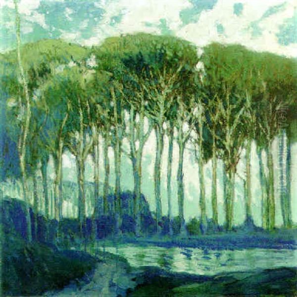 Trees And Pond Oil Painting by George Elmer Browne