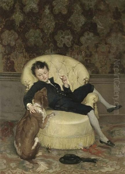 Tea Time Oil Painting by Hablot Knight Browne