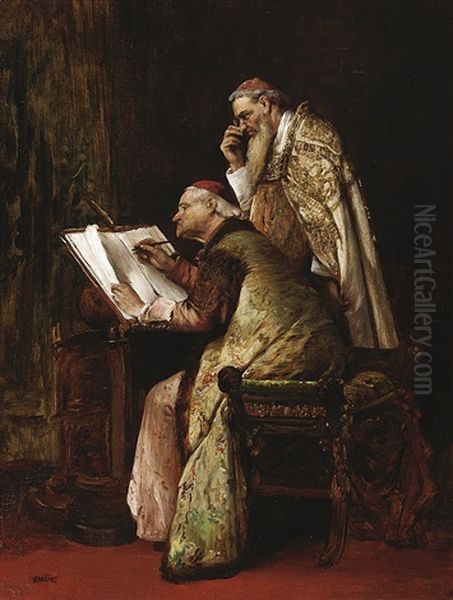 Nad Knihou Oil Painting by Vaclav Brozik