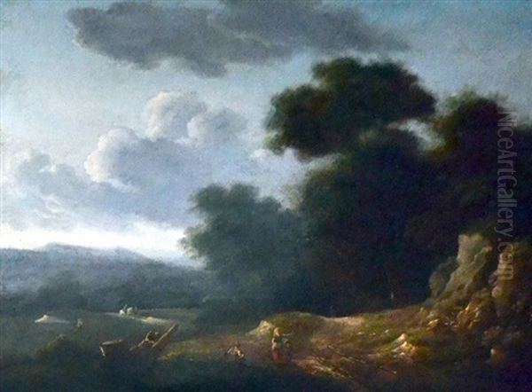 Conversation Dans Un Paysage Oil Painting by Lazare Bruandet